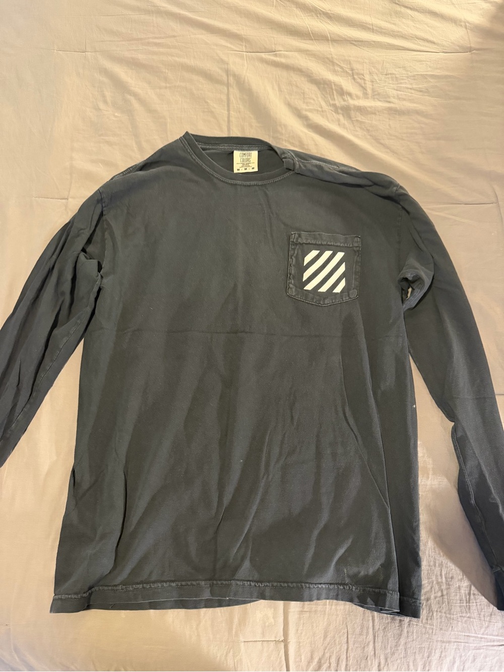 Comfort Colors Chi Omega Long-Sleeve Pocket Tee - Graphite